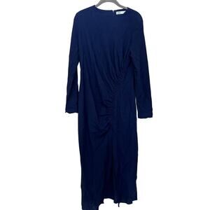 Zara navy maxi dress, large, minimalist,‎ modern, dark academia, quiet luxury